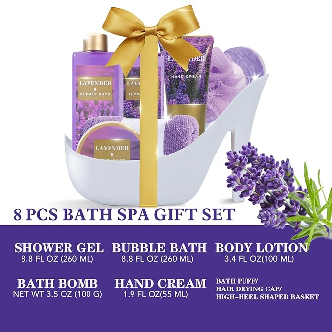 Spa Luxetique Gifts for Women 8pcs Relaxing Lavender Gift Set for Women High - Image 3