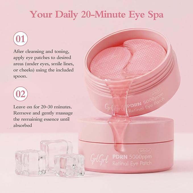 PDRN Eye Patches 5000ppm, Anti Smile Line & Wrinkle Under Eye Patches, Salmon - Image 7