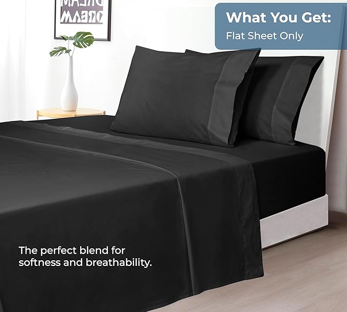 Royale Linens 100% Organic Cotton King Flat Sheet Only - Image 5