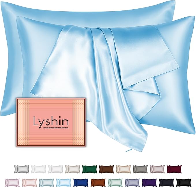 Silk Pillow Cases 2 Pack King Size by LYSHINSILKPILLOWCASES