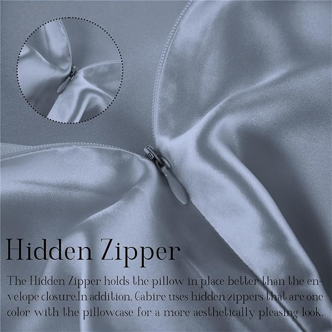 Gabire Mulberry Silk Pillow Cases Set of 2, Both Sides Real Silk Pillow Cover - Image 4