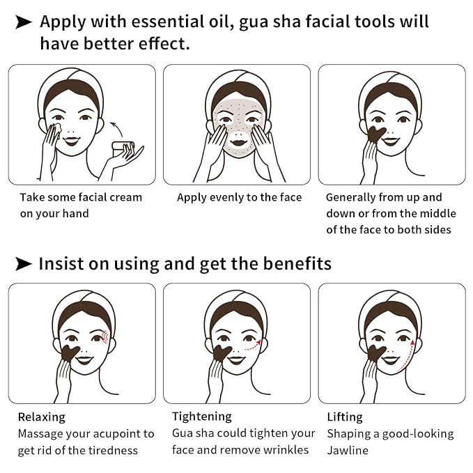 Gua Sha Facial Tools, Natural Obsidian Guasha Tool - Image 5