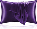 BEDELITE Satin Pillowcase with Zipper 2 Pack, Plum Purple Pillow Cases Standard by BEDELITE