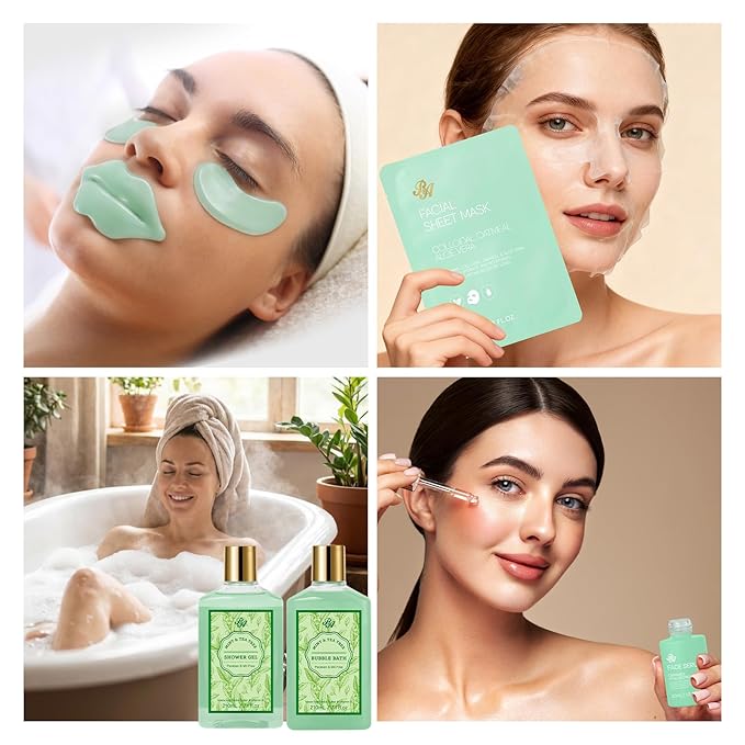 Mother's Day Gift, Tea Tree Skin Care Set, Home Spa Gift Basket, Cosmetic Bag - Image 8