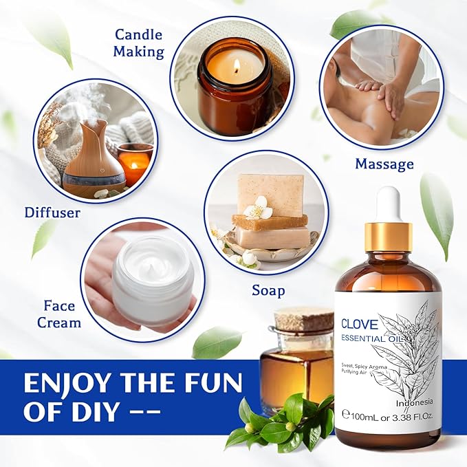 HIQILI 100ML Clove Oil for Teeth and Gums, Tooth Aches, Aromatherapy, 100% Pure - Image 5