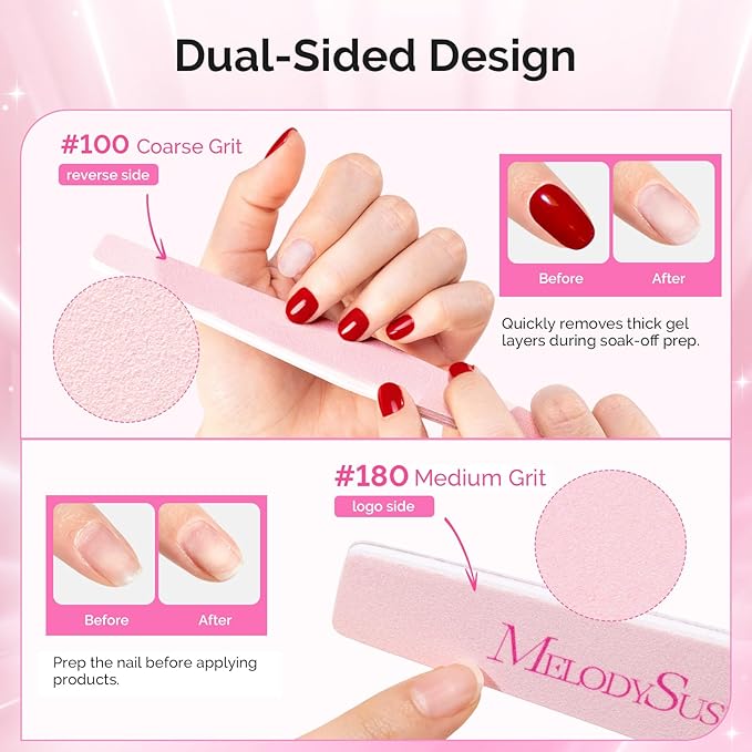 MelodySusie Nail File Kit, Professional Nail Art Manicure Pedicure Supplies - Image 3
