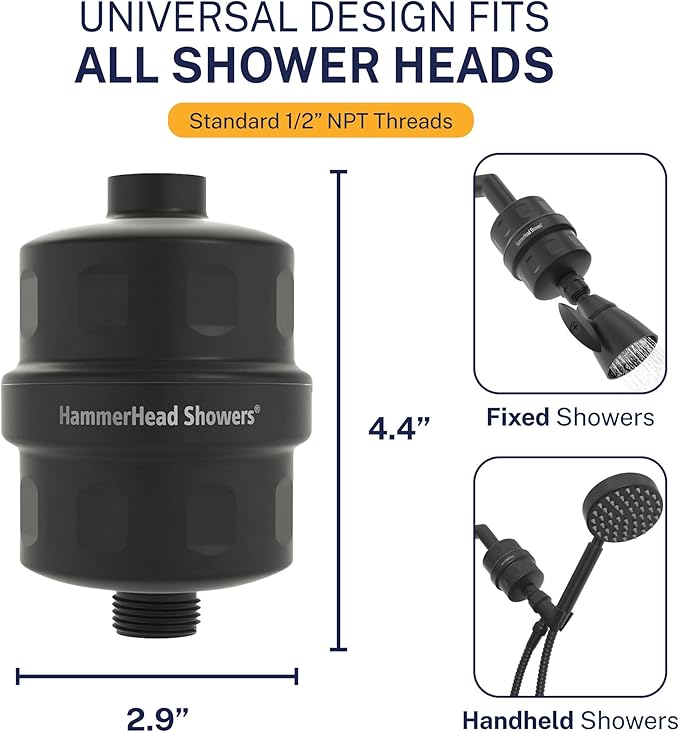 HammerHead Showers® Solid Metal Shower Head Filter – KDF 55 Shower Filter - Image 3