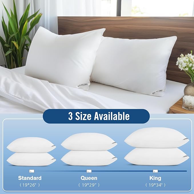 Piwaal Luxury Hotel Pillows for Sleeping 2 Pack, Bed Pillows King Size Set of 2 - Image 2