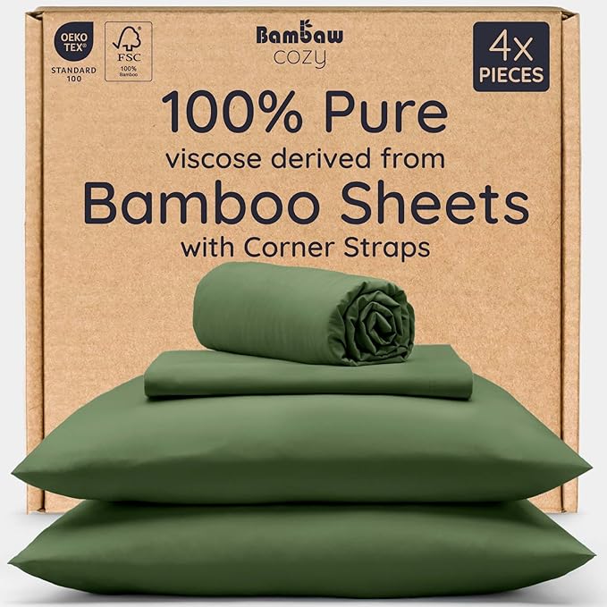 Bambaw Full Sheet Set 4pcs – 100% Viscose Derived from Bamboo Sheets Full Size by Bambaw