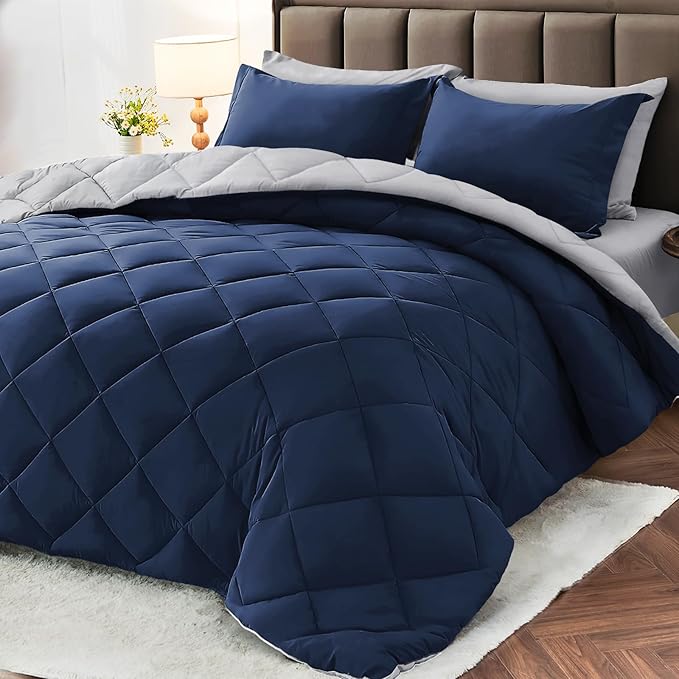 MUXHOMO 7 Pieces Oversized King Comforter Set, Reversible Bed in a Bag by MUXHOMO