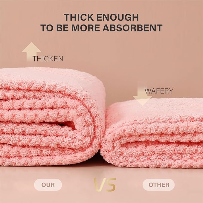 MaopaoBeauty Microfiber Hair Towel, 2 Packs Hair Turbans - Image 7
