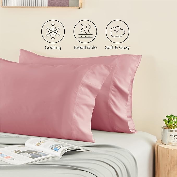 BEDELITE Pillow Cases Queen Size Set of 2, Rayon Derived from Bamboo, Cooling - Image 4