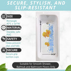 ENKOSI Kids Bath Mat 40x16 – Non-Slip Tub Bathmat Duck Print with Suction Cups & Drain Holes for Safe, Fun Bathtub Bath Time for Toddlers (40x16 Duck)