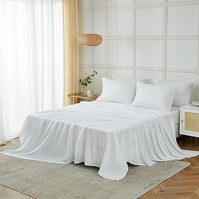 ILAVANDE White King Sheets Set 6 Piece, Hotel Luxury Super Soft 1800 Series - Image 6