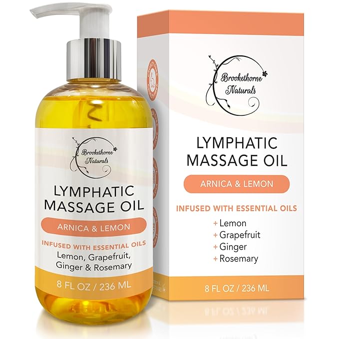 Lymphatic Massage Oil for Massage Therapy | 100% Natural Lymphatic Drainage Oil by BrookethorneNaturals