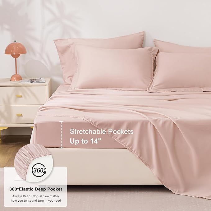 Love's cabin Twin Comforter Set Blush Pink, 5 Pieces Twin Bed in a Bag - Image 6