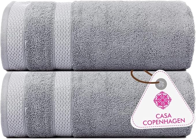 CASA COPENHAGEN Solitaire 2Pcs 100% Egyptian Cotton Large Designer Bathsheet by CASACOPENHAGEN