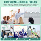 Presentation Clicker Green Laser Pointer with Air Mouse Function, Wireless Presenter Clicker RF 2.4GHz USB Presenter Control PowerPoint Presentation Clicker for Mac, Laptop, Computer