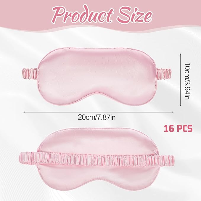 16 Pcs Satin Silk Eye Mask Blackout Sleeping Blindfolds Bulk Smooth Sleep Mask - Image 2