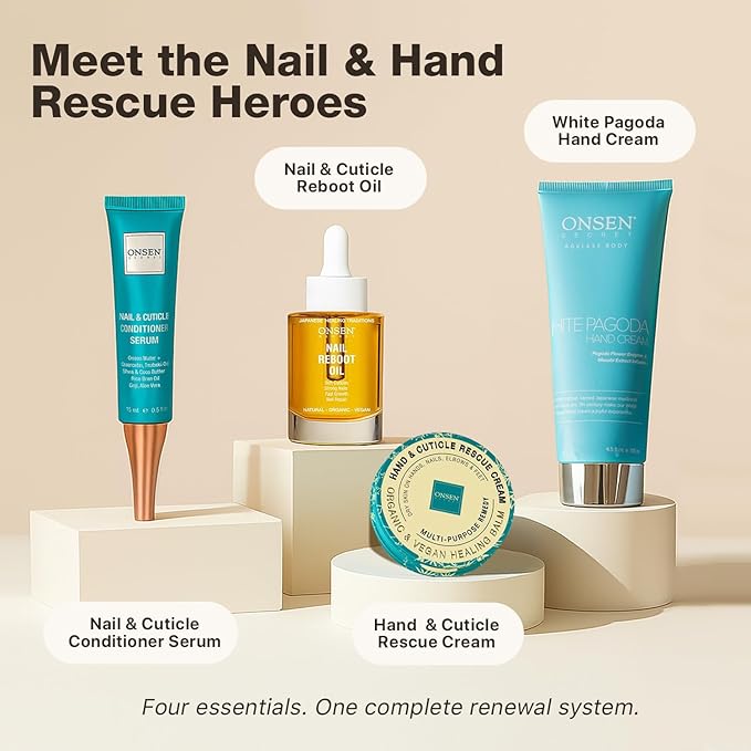 Onsen Hand & Cuticle Rescue Cream | Organic Nail Strengthener & Balm | Dry - Image 7