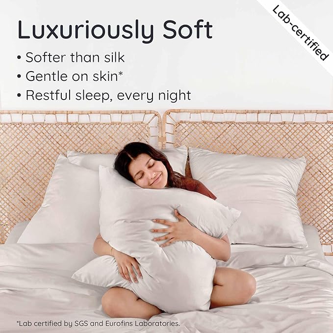 Bambaw 100% Viscose Derived from Bamboo Pillowcase Queen Size – Set of 2 Queen - Image 4