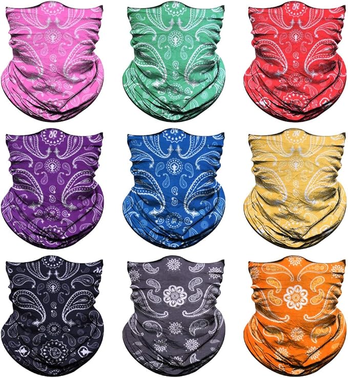 Venswell Neck Gaiter Face Mask Men Women, Seamless Bandana Rave Face Cover by Venswell
