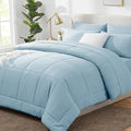 CozyLux King Size Comforter Set Light Blue, 7 Pieces Bed in a Bag, All Season by CozyLux