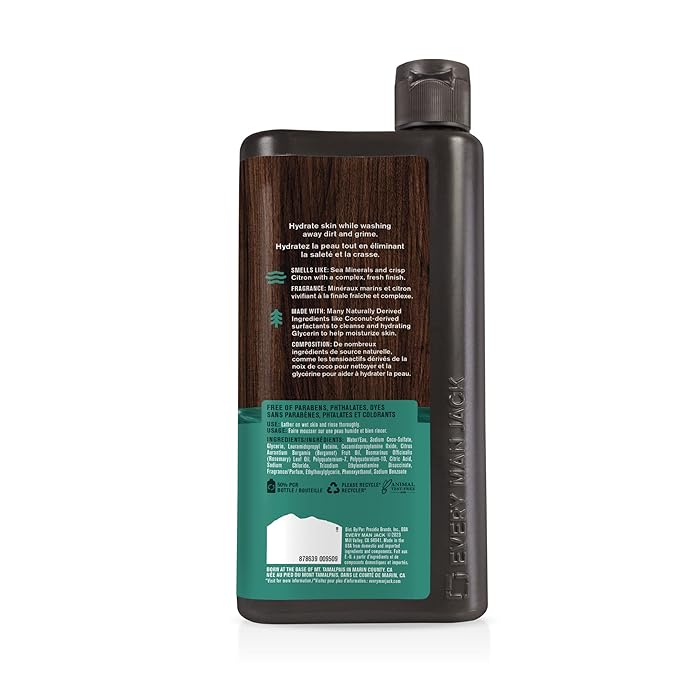 Every Man Jack Nourishing Sea Minerals + Citron Mens Body Wash - Image 9
