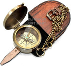 ''Trust in The Lord'' Proverb3:5-6 Special Bibal Quote Scriptue Engraved Compass with Leather Case Guidance Gift | Religious Gift Compass | Baptism Gift | Graduation Gift Compass