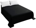 Sfoothome Queen Flat Sheet Black Top Sheet, Premium Hotel 1-Piece, Luxury and by Sfoothome