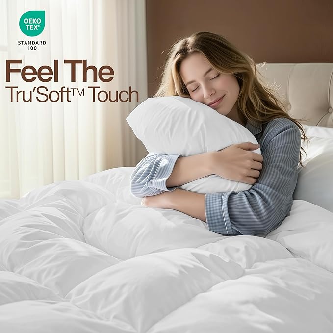 Utopia Bedding Queen Comforter Duvet Insert, Quilted White Comforter - Image 4