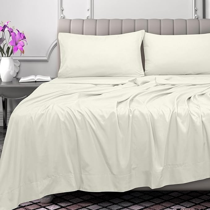Royale Linens 300 Thread Count 100% Long Staple Combed Cotton Flat Sheet - Image 2