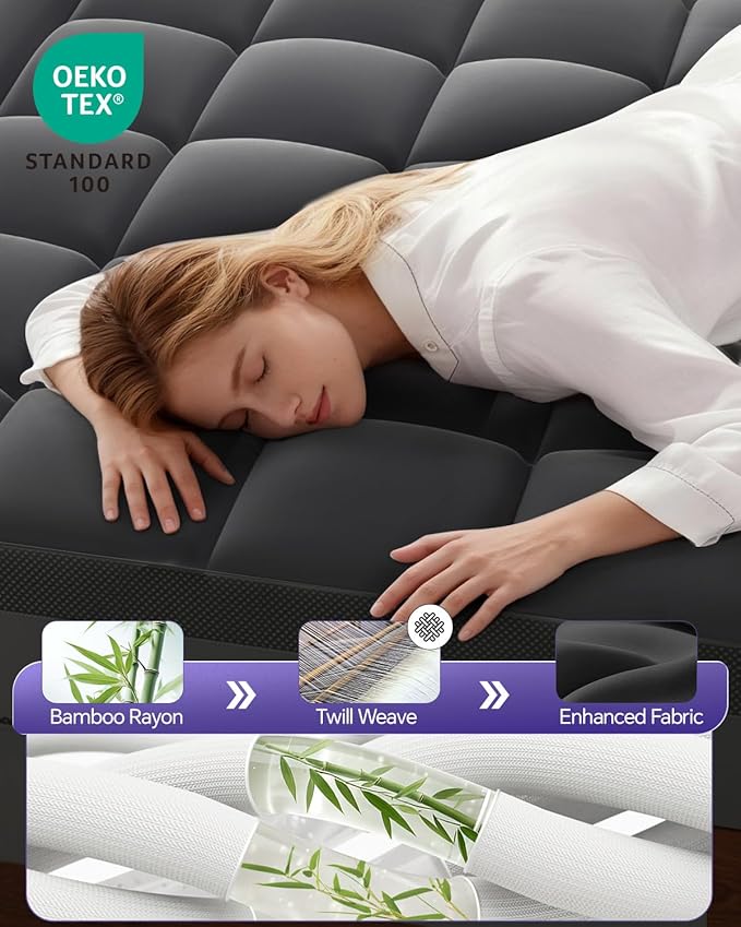 ChiXpace Dual Layer 5 Inch Memory Foam Mattress Topper Queen - Image 5