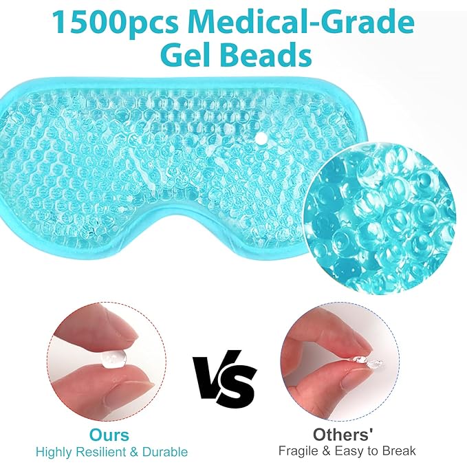 BeeVines Gel Eye Mask, 2 Pack Cooling Ice Masks - Image 7