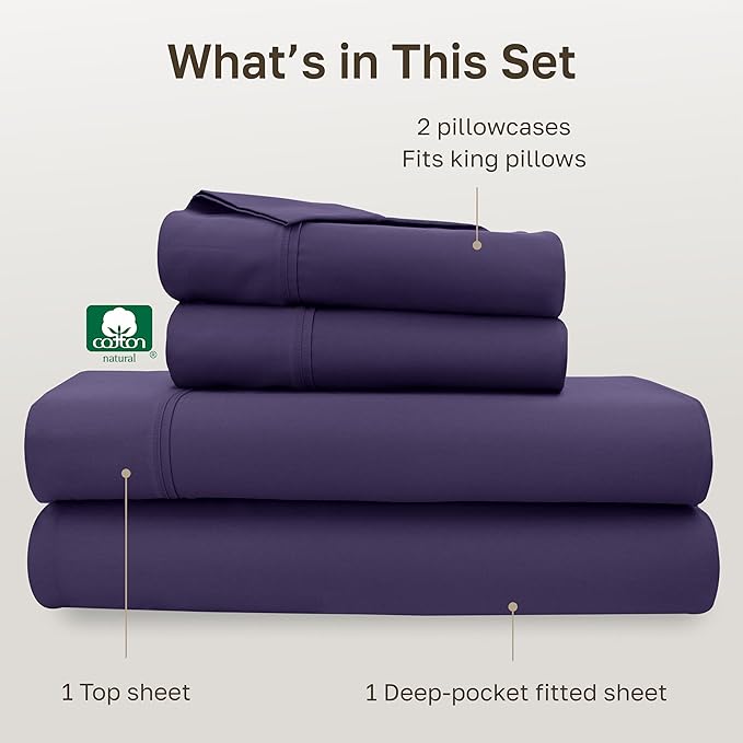California Design Den Soft King Size Cotton Sheet Sets, 400 TC Good - Image 4