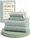 LANE LINEN 100% Organic Cotton Queen Sheets, Fully Elasticized Soft & Comfy by LaneLinen