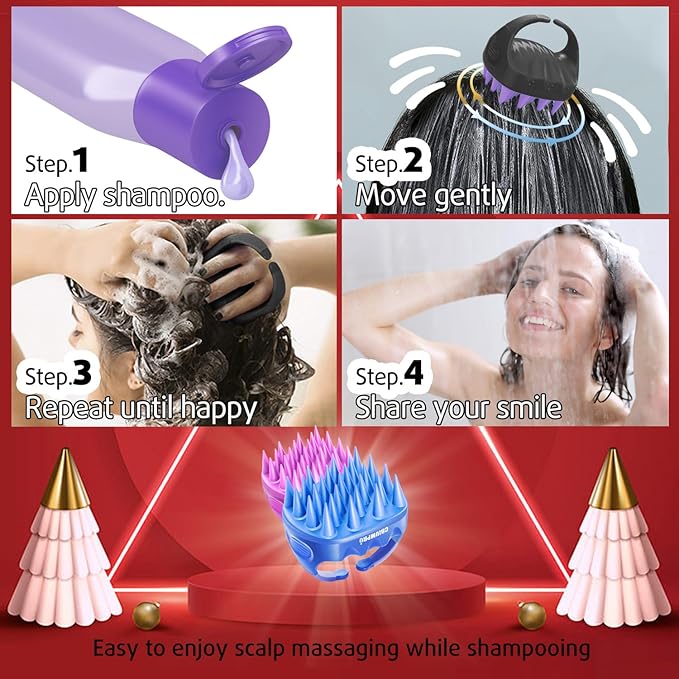 Cbiumpro 2-Pack Scalp Massager Shampoo Brush, Ultra Soft Silicone Scalp - Image 6