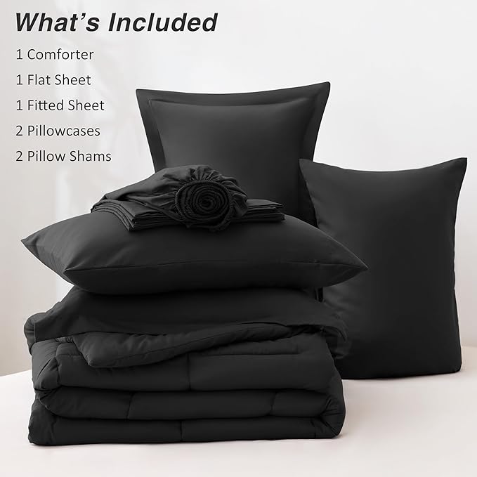 Love's cabin King Size Comforter Set Ash Black, 7 Pieces King Bed in a Bag - Image 8