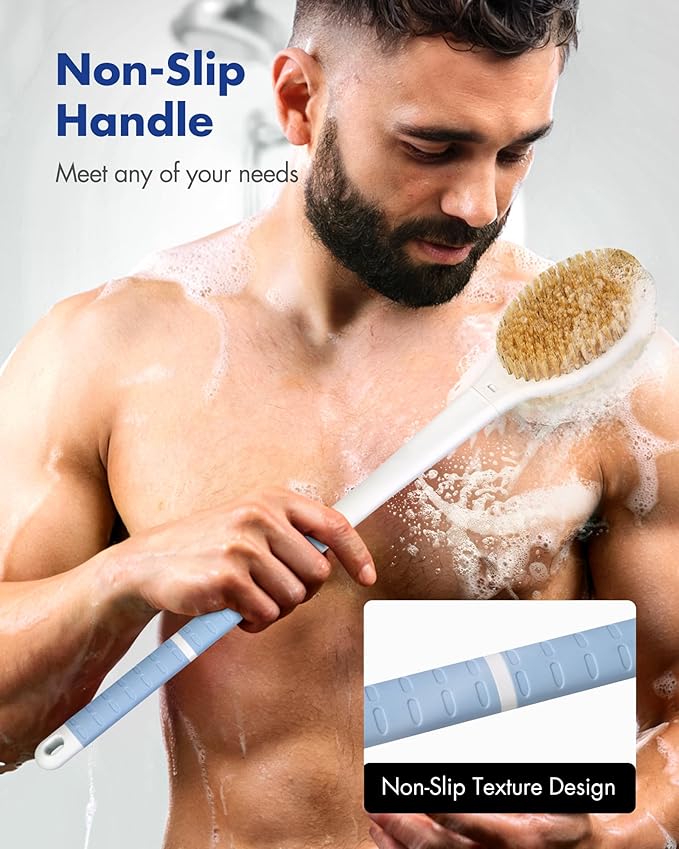 Back Scrubber Body Shower Brush: 20.5‘’ Extra Long Anti Slip Handle Bath Brush - Image 6
