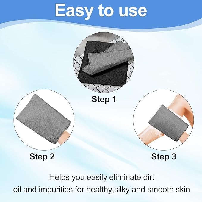 Tatuo 12 Pieces Korean Exfoliating Mitt Glove Italy Towel Body Skin Scrubber - Image 4