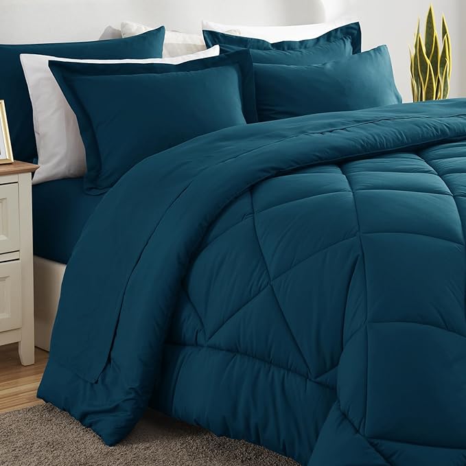CozyLux King Size Comforter Set Lyons Blue - Image 8