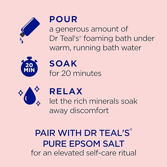 Dr Teal's Foaming Bath with Pure Epsom Salt, Ashwagandha, 34 fl oz - Image 3