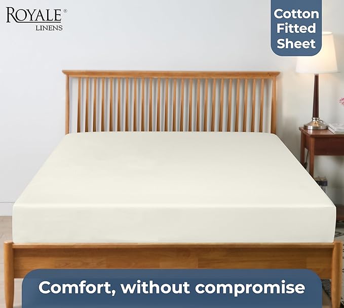 Royale Linens 100% Organic Cotton Fitted Sheet - Image 7