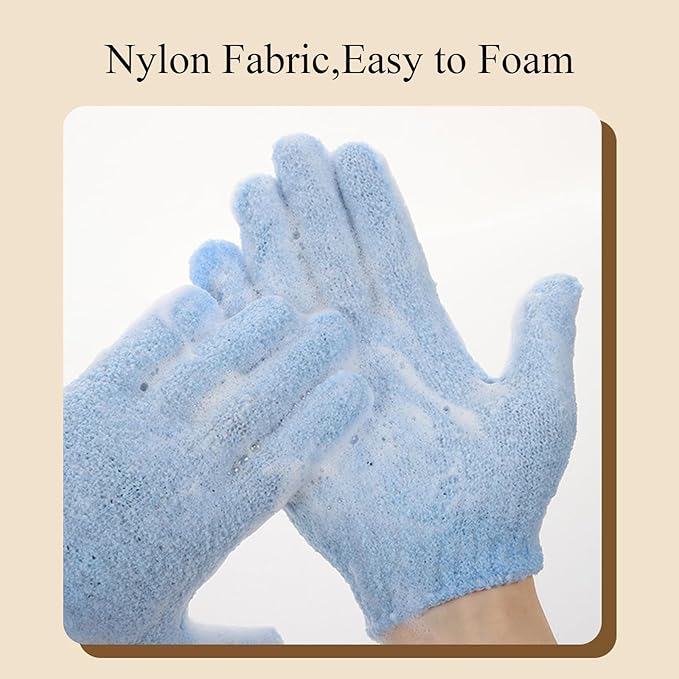 MOLOPPO 2 PCS Exfoliating Glove, Scrub Gloves Exfoliating, Body Exfoliator - Image 3