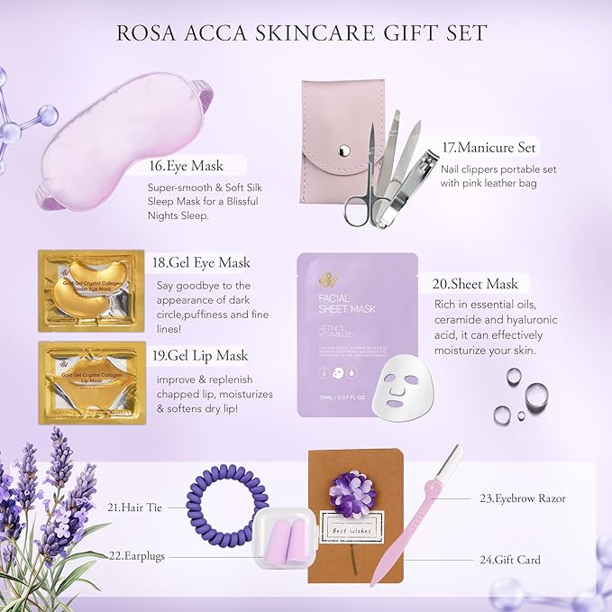 Mother's Day Gift for Mom, Bath & Body Gifts Basket Set, Self Care Kit - Image 4