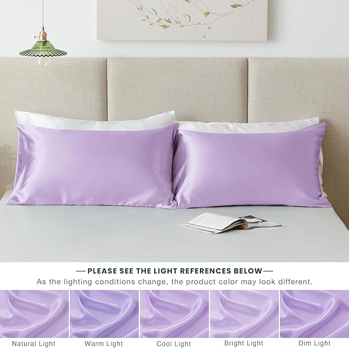 Love's cabin Satin Pillowcase Set of 2 Standard Size 20x26, Cooling Pillow - Image 7