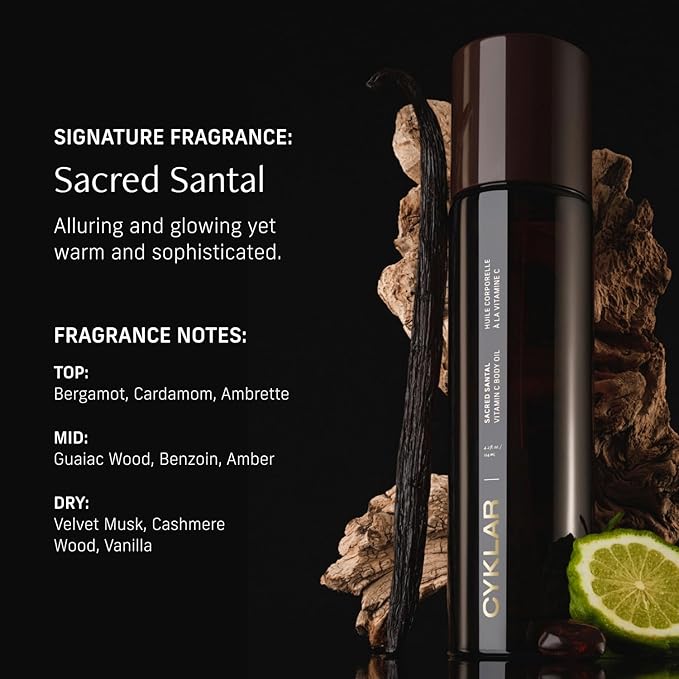 CYKLAR Vitamin C Body Oil for Women and Men. Moisturizing Sacred Santal Scented - Image 4