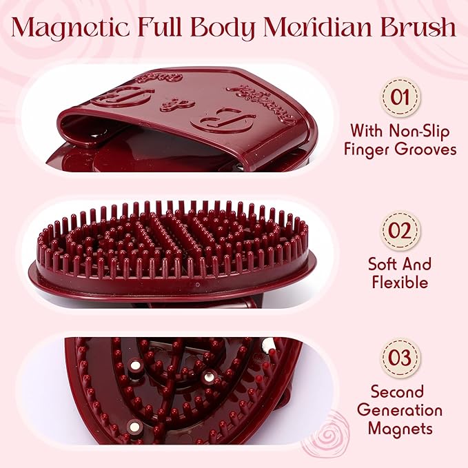 2 Pcs Meridian Massage Brush Magnetic Full Body Meridian Brush Beauty Salon - Image 3