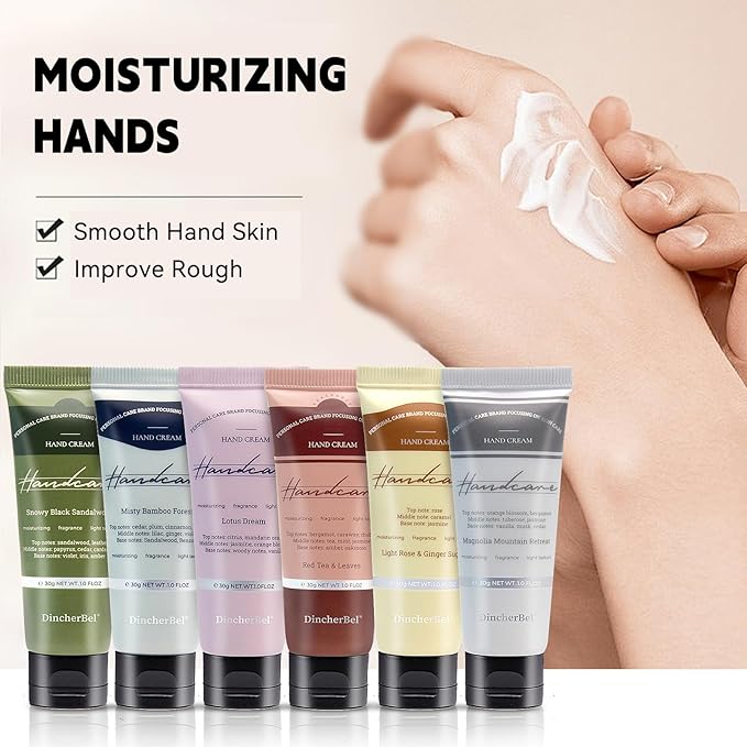 DincherBel 6 Pack Travel Size Hand Cream Set - 1 oz Moisturizing Lotion - Image 6