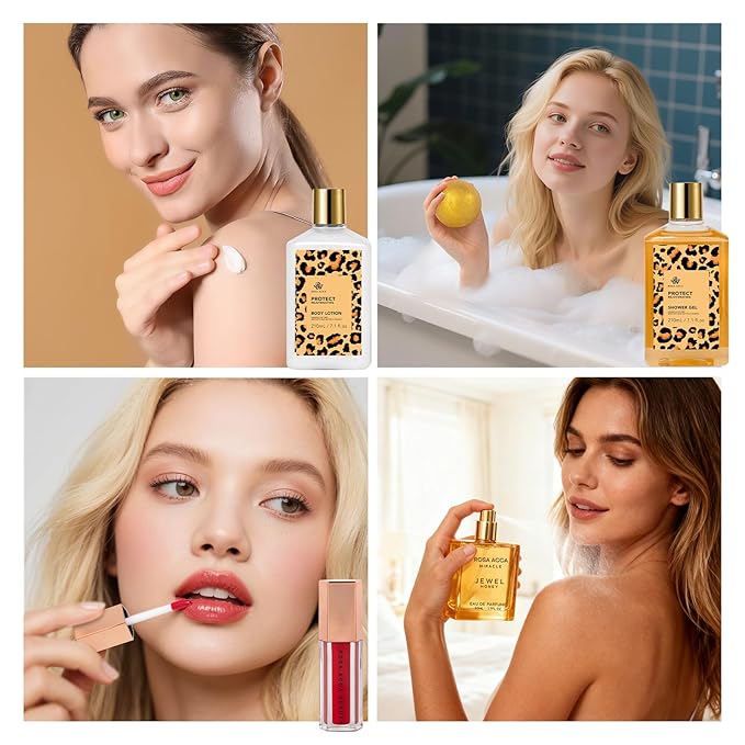 35 Pcs Mothers Day Gifts for Mom, Honey & Almond Bath & Body Gift Basket for - Image 4